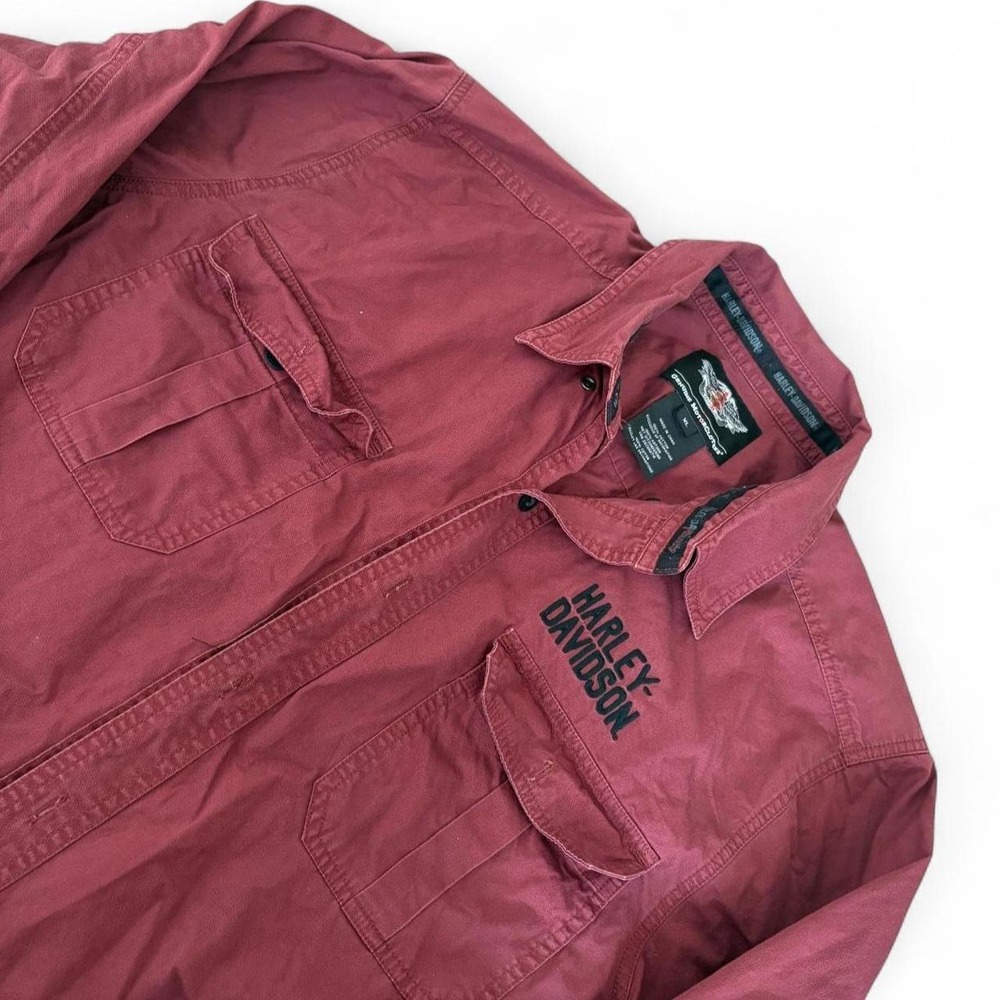 Harley-Davidson Genuine MotorClothes Red Burgundy Button Up Shirt Mens XL